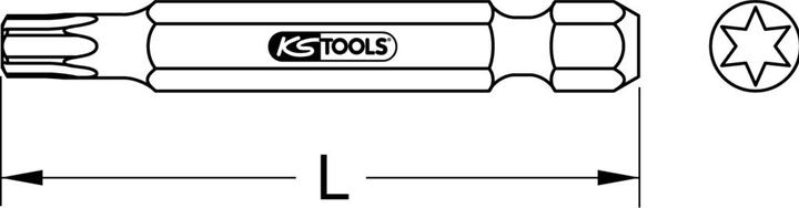 Produktbild KS Tools 1/4" Bit, Länge 75 mm (T25)