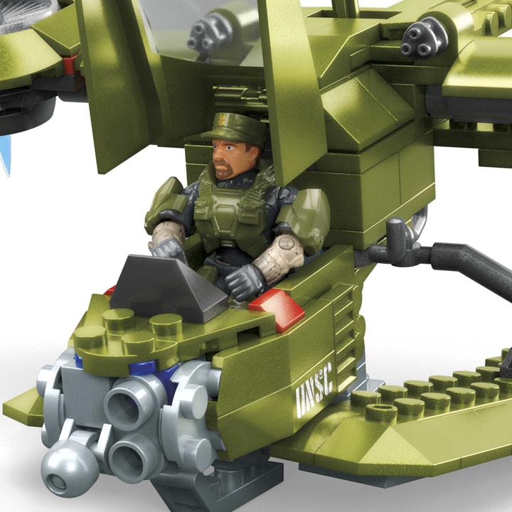 Actual product image Mega Halo Toy Vehicles Building Sets, UNSC Hornet Recon Aircraft with 4 Poseable, Collectable Micro