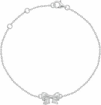Brilio Silver - Minimalist silver bracelet with a bow BRC188W