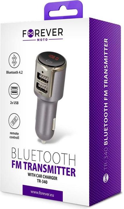 Image du produit Forever FM transmitter Bluetooth TR-340 silver