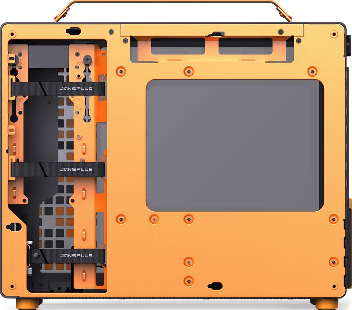 Actual product image Jonsplus MATX Handle Case Z20 - Black-Orange (Mini-ITX, mATX)
