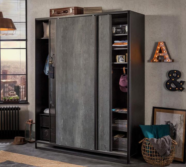 Immagine prodotto Cilek Armadio in metallo scuro con porte scorrevoli (162.80 cm)