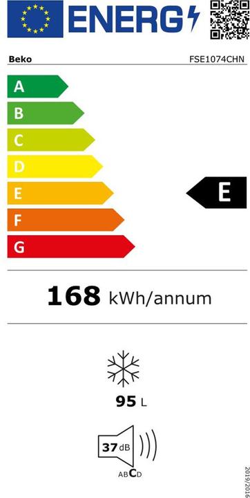 Label énergétique Beko FSE1074CHN (Autonome, 95 l)