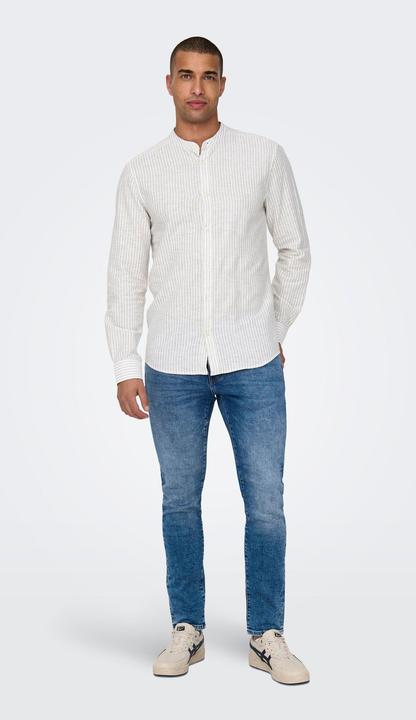 Produktbild Only & Sons Onscaiden Life Ls Mao Stripe Linen Noos (XS)