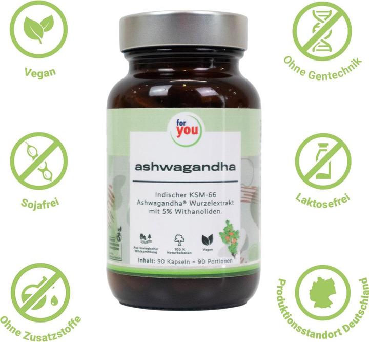Actual product image For You Ashwagandha (90 Piece, Capsules, 42.70 g)