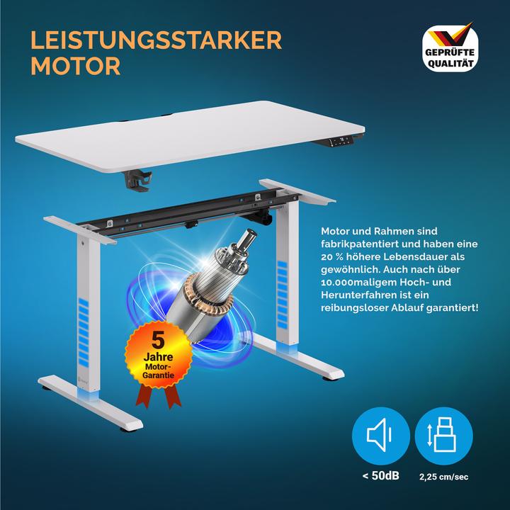 Actual product image Casaria Desk with adjustable height (110 x 60 x 118 cm)