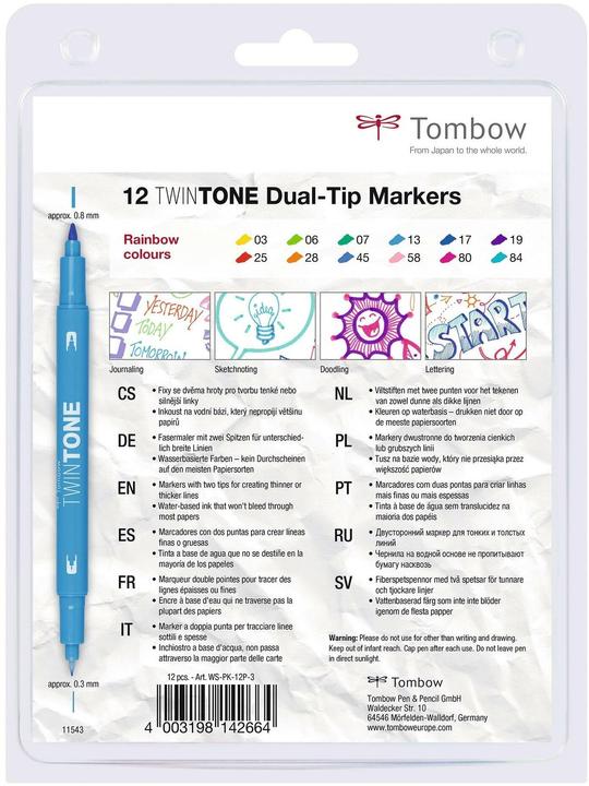 Actual product image Tombow TwinTone Rainbow (Multicoloured, 12 x)