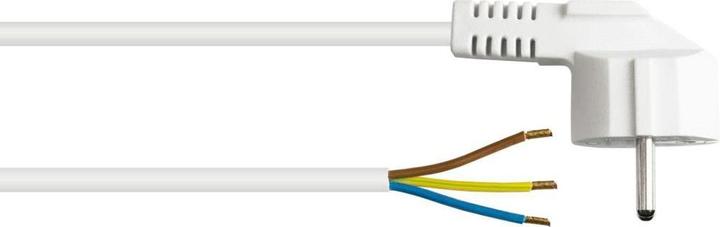Produktbild Varia Netzkabel Schutzkontakt-Stecker Typ EF an abisolierte Enden, wei, 0,75 mm, 2 m (2 m)