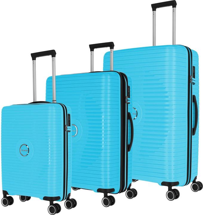 Travelite Orbita 4 Rollen Kofferset 3-teilig mit Dehnfalte (208 l, XL (ab 115l))