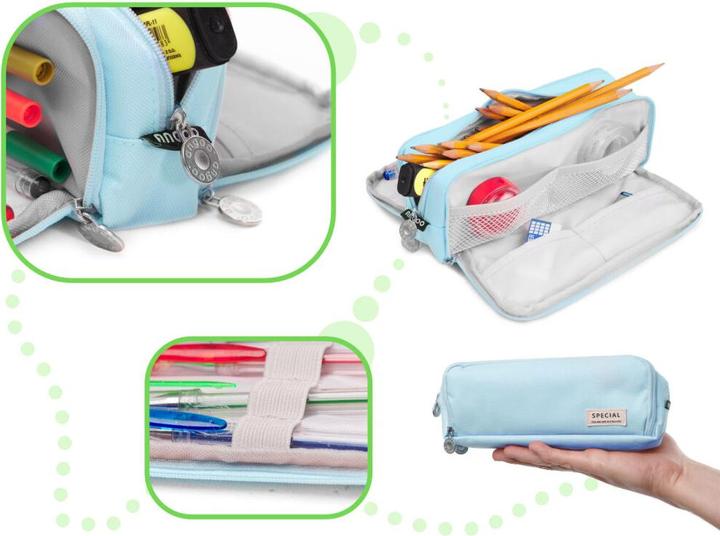 Image du produit Ikonka École triple sac Trousse de toilette 3en1 bleu