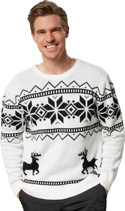 tectake Weihnachtspullover Winterland weiss-schwarz