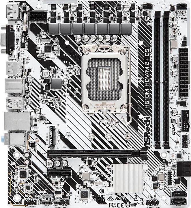 Actual product image AsRock H610M-HDV/M.2+ (LGA 1700, Intel H610, mATX)
