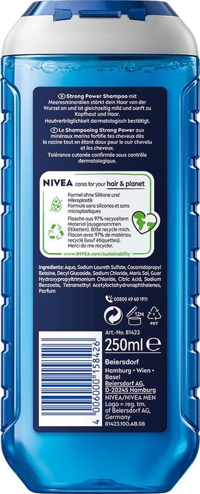Produktbild NIVEA Men Strong Power pH-Optimal (250 ml, Flüssiges Shampoo)