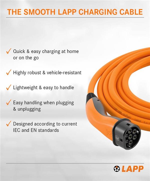 Productafbeelding Lapp Mobility EV-TYP2 (Type 2, 22 kW, 32 A, 10 m)