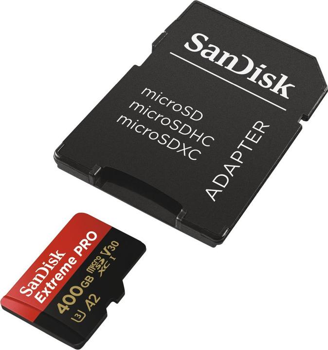 Actual product image SanDisk Extreme Pro microSD A2 (400 GB, microSDXC, U3, UHS-I)
