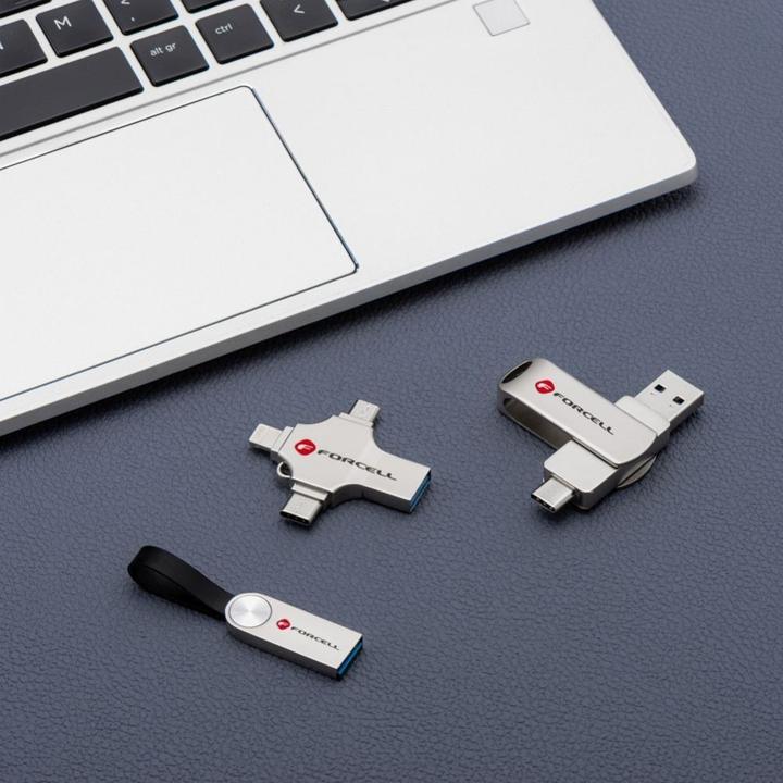 Produktbild Forcell Memory cards F-DATA pendrive Metal 64GB USB3.2 Gen 1 (USB A) silver (64 GB, USB-A)