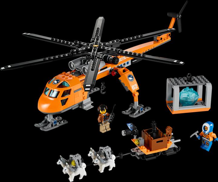 Actual product image LEGO City Arctic Helicopter with dog sled (60034, LEGO City)