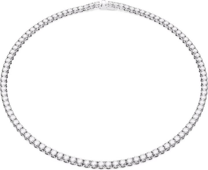 Swarovski Matrix Tennis Halskette Rundschliff Klein Weiss (Swarovski Metall, 50 cm)