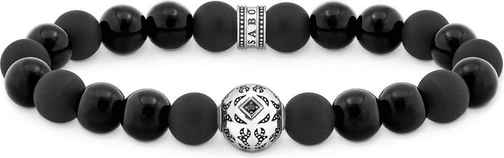Thomas Sabo Beads-Armband aus Obsidian Silber geschwärzt (16 cm, 925 Sterlingsilber, Geschwärzt)