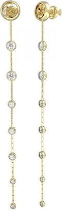 Guess Perfect Illusion Long Gold Plated Earrings JUBE03379JWYGT/U (Surgical steel)