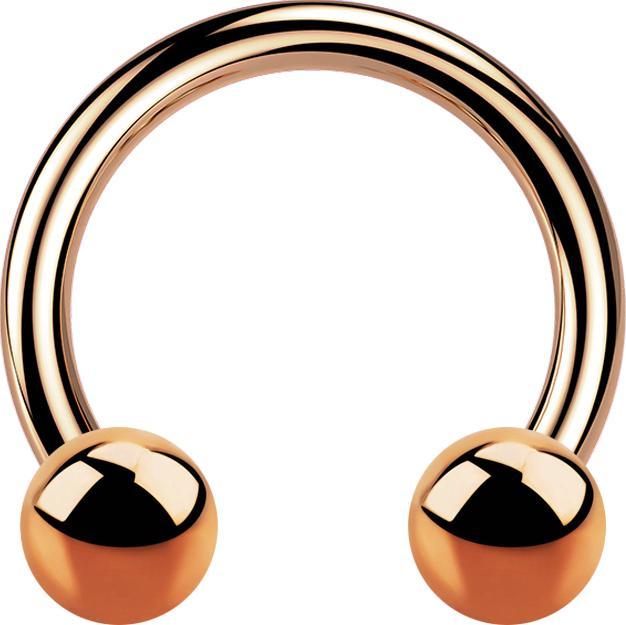 Star Piercing Circular Barbell rosegold mit zwei Kugel (Titan G23, ohne Messing)
