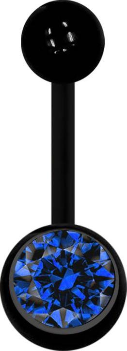 Immagine prodotto Star Piercing Banana nera con sfera e cristallo blu scuro (Acrilico, senza ottone)