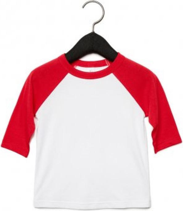 Actual product image Bella Canvas Toddlers 34 Sleeves Baseball Tshirt (110)