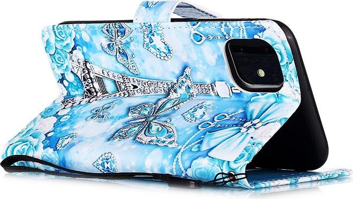 Actual product image Ueli Express iPhone 11 book case Case with card holder Glitter Eiffel Tower (Apple iPhone 11)