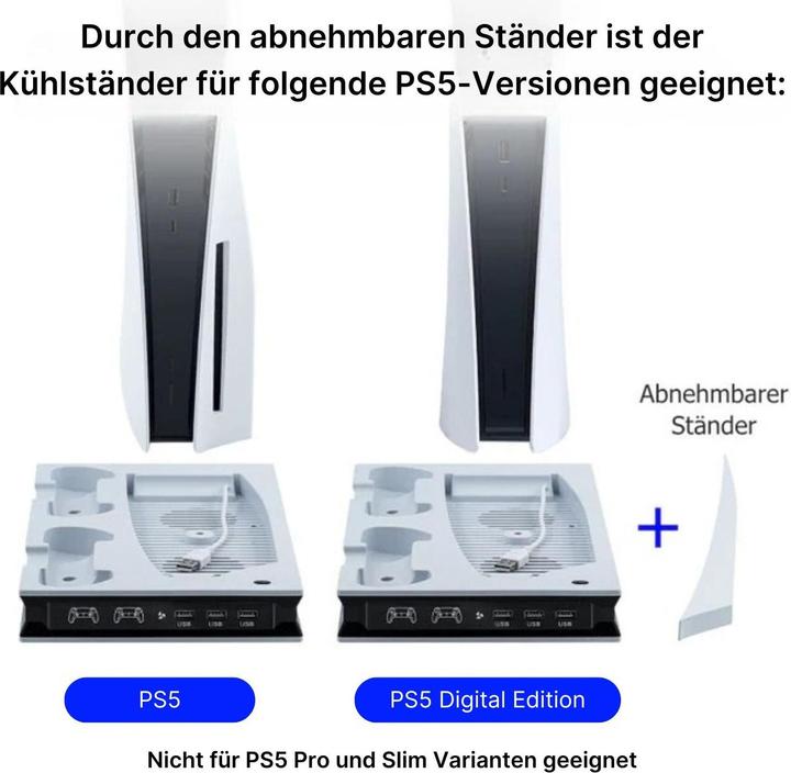Image du produit Hermex Support de refroidissement PS5 Support de charge de contrôleur Station d'accueil (PS5 Digital Edition, PS5)