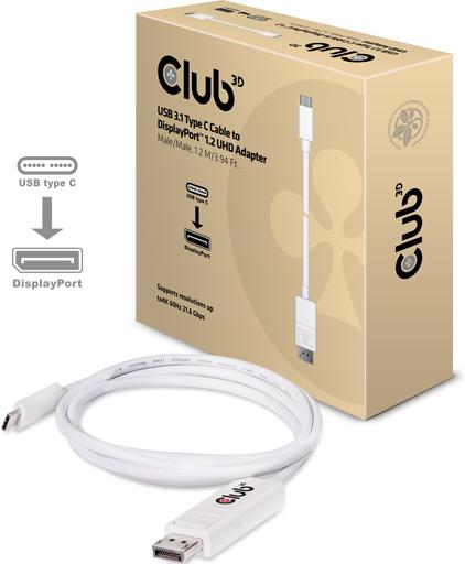 Actual product image Club 3D USB Typ C — DisplayPort (USB-C, 120 cm)