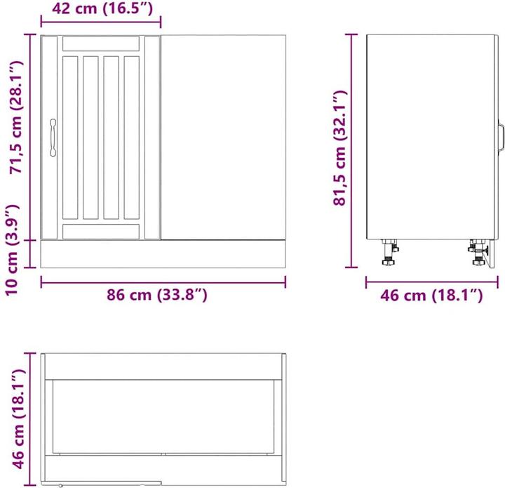 Produktbild VidaXL Madlene (86 x 46 x 81.5 cm)