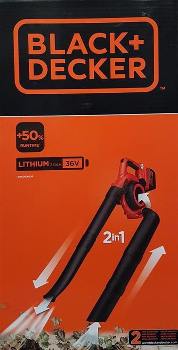 Immagine prodotto Black & Decker Gwc3600l20 (Batteria ricaricabile, Aspiratore e soffiatore, Soffiafoglie, Aspirafoglie)