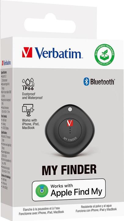 Produktbild Verbatim My Finder Coin, schwarz Bluetooth Item Finder 32133 (iOS)