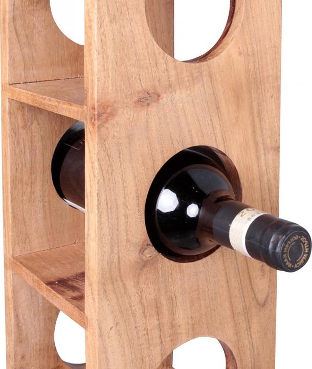 Produktbild FineBuy Weinregal Massivholz Akazie Akazie (15 x 70 x 15 cm, 5 Fl.)