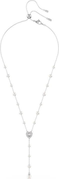 Immagine prodotto Swarovski x Ariana Grande Y Halskette Kristallperle Verschiedene Schliffe Herz Weiss Rhodiniert (Metallo Swarovski)