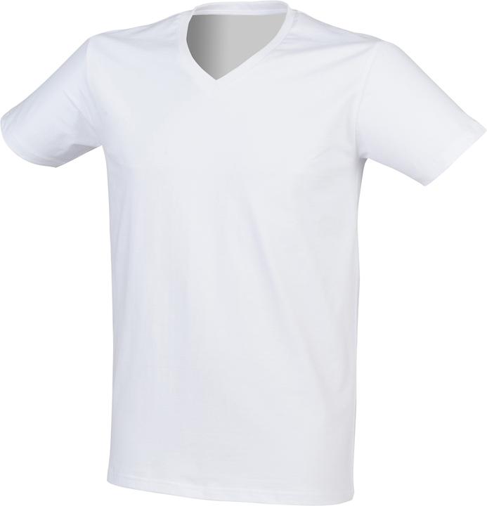 Skinni Fit Feel Good Stretch TShirt mit VAusschnitt Kurzarm