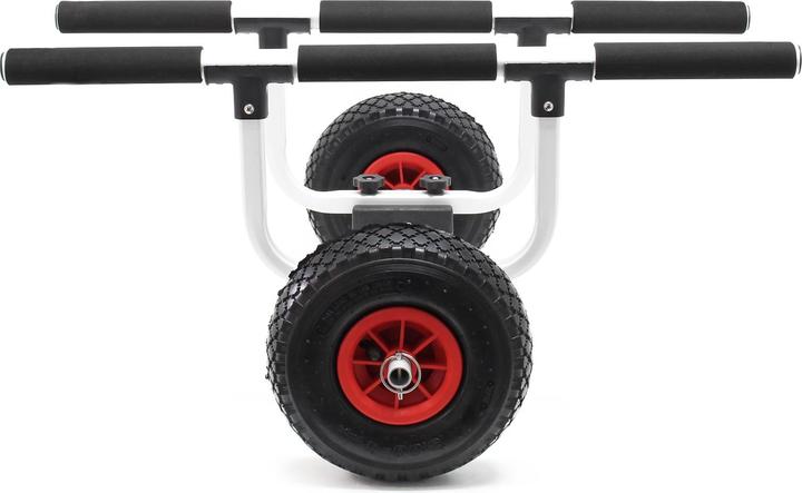 Image du produit Wiltec Chariot de transport Alu 90kg pour Kayak Canoë avec Pneumatiques Ø26cm & Largeur réglable Sécuri