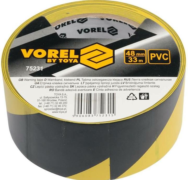 Immagine prodotto Toya Nastro di avvertimento nero-giallo, 48 mm x 33 m (48 mm)