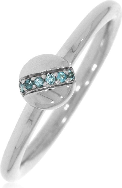 Xen Ring mit 6 Blautopase ca. 0,045 ct. rhodiniert