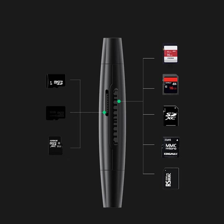 Immagine prodotto Ugreen CM304 Adattatore USB + USB-C Lettore di schede SD + microSD (nero) (USB-C)