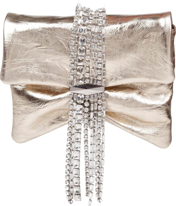 Immagine prodotto Jimmy Choo zandra clutch bag in metallic leather with platinum color
