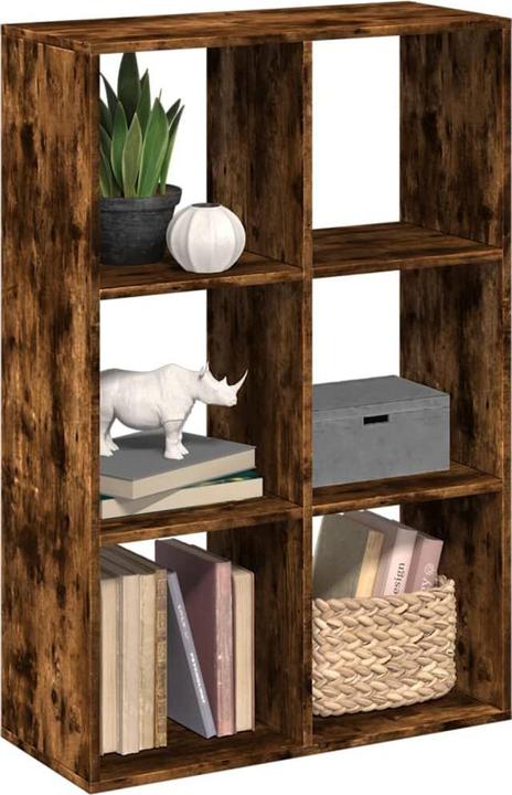 Immagine prodotto VidaXL Divisorio per ambienti Libreria Scaffale in piedi Scaffale per ufficio Scaffale a cubo Rovere fumé (69,5 x 29 x 103,5 cm)