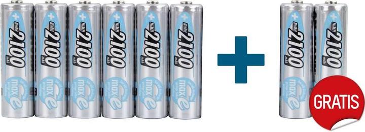 Produktbild Ansmann Mignon (AA)-Akku NiMH maxE 6 + (8 Stk., AA, 2100 mAh)