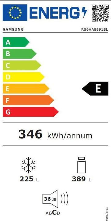 Energy Label Samsung RS8000 Family Hub (614 l)