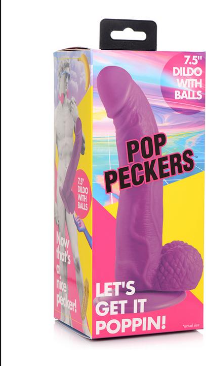 Image du produit Pop Peckers Poppin Dildo 19 cm - Purple