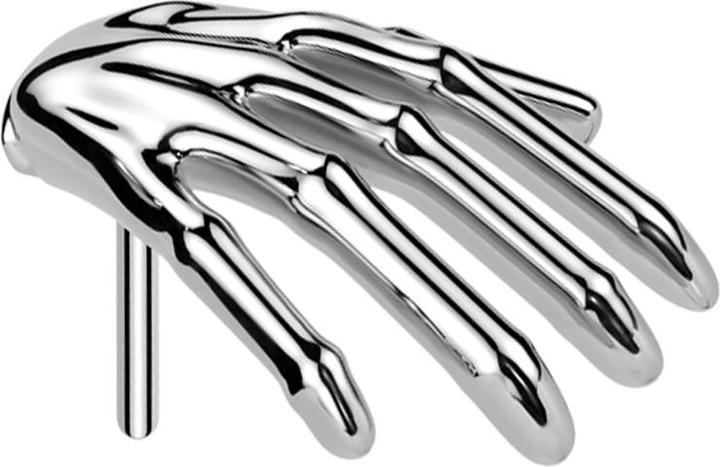 Star Piercing Threadless Skelett Hand silber (Titan G23, ohne Messing)