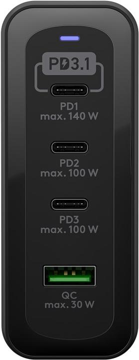 Actual product image Goobay USB-C PD GaN multiport fast charger 240 W black (140 W)