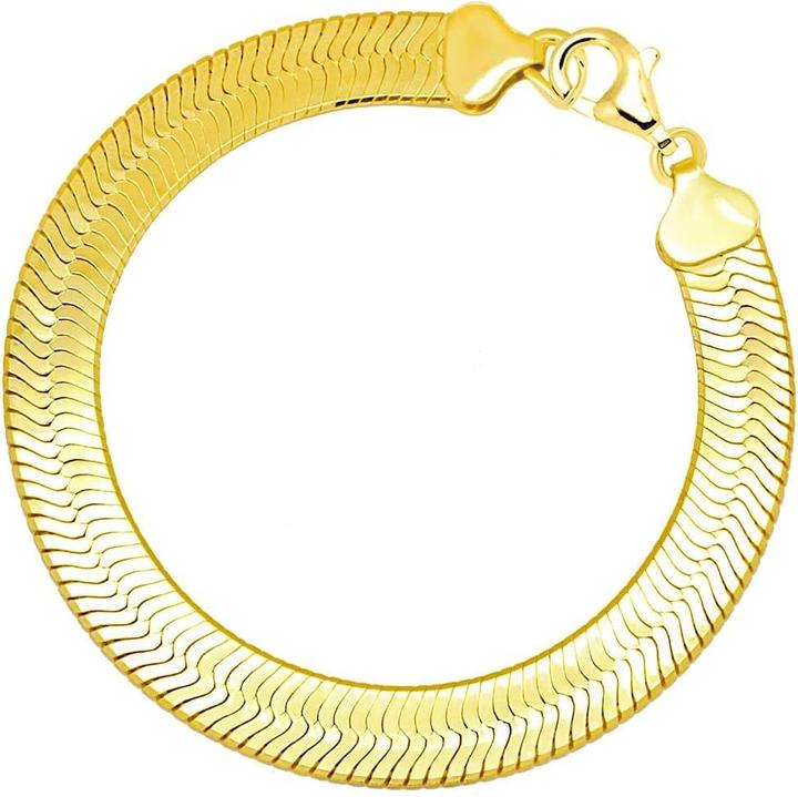 Candy Armband Herringbone XL, 925 Sterling Silber, vergoldet (19 cm, 18k vergoldet, 925 Sterling Silber)