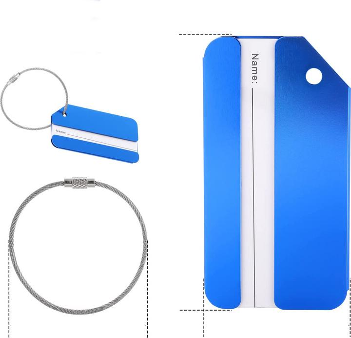 Produktbild Noya Aluminium Kofferanhänger Gepäck-Etiketten Luggage Tag mit Adressschild - Bunt 8er Set (Schlösser & Anhänger)