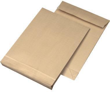 Produktbild Mailmedia Faltentaschen B4 oF/hk braun 40mm fadenverstärkt 140g Pack 100 Stück (100 x)